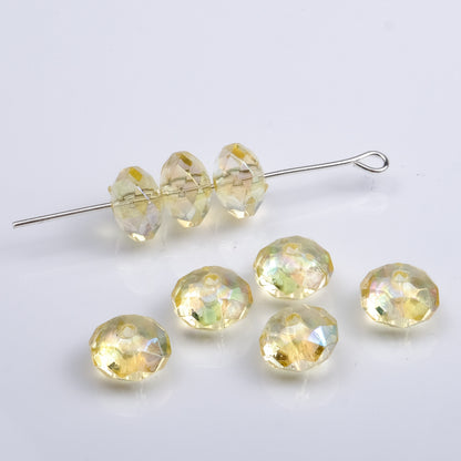Acrylic Faceted Flat Spacer Beads 8mm Clear Plating 500pcs 5