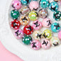 Hand Painted Cat Claw Strawberry Series Acrylic Beads 16mm 10pcs 23
