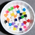 Plating Capsule Resin Beads 12mm Glossy Two Tone 20pcs 6