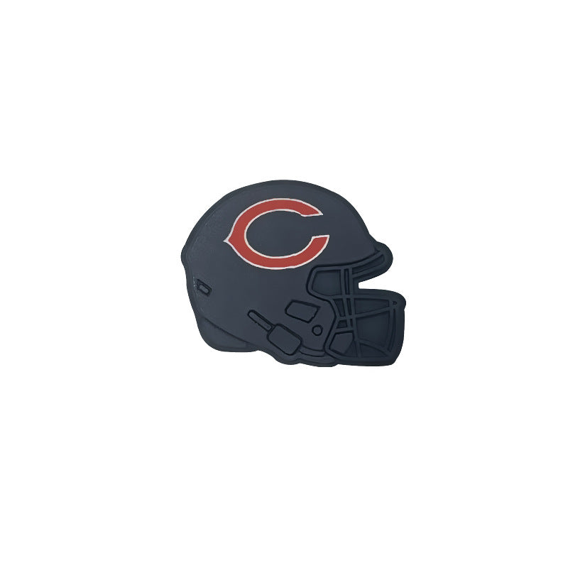 Silicone Focal Beads NFL Teams Helmet Printed Logos 20pcs 37