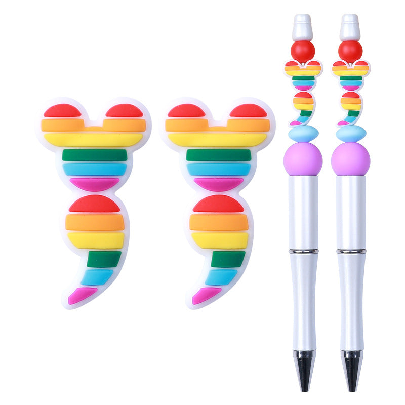 Silicone Focal Beads Butterfly Ribbon Layered Text 20pcs 5