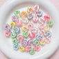 Hand Painted Flower Acrylic Beads 34mm Pastel Wave Dot 5pcs 7