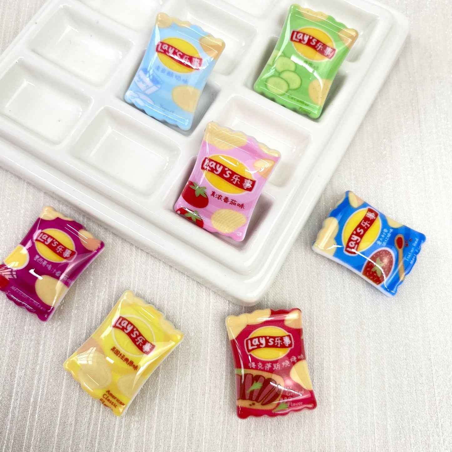 Square Acrylic Beads 26mm Chip Bags Colorful Mixed 50pcs 13