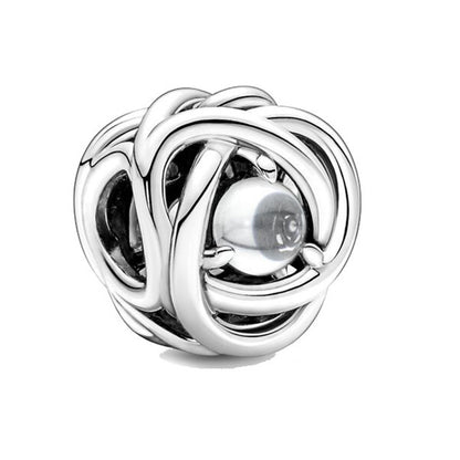 Ball Rhinestone Beads 10mm Birthstone Large Hole Silver Alloy 10pcs 5
