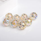Transparent Plating Glitter Diamond Embedded Acrylic Beads 16mm 50pcs 3