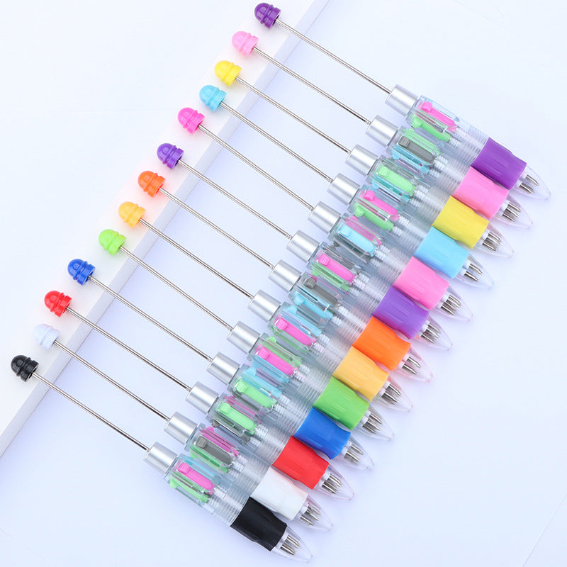 Beadable Pen Four-Color Transparent Barrel Bullet Tip 0.7 2