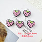 Star and Strawberry Heart Metal Beads Glossy Painted Colorful 10pcs 23