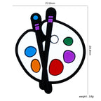 Silicone Focal Beads Drawing Board Paint Palette with Brushes 20pcs 2