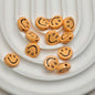 Smiling Face Metal Beads 10mm Baking Painted Zinc Alloy 50pcs 17