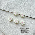 Flower Metal Beads 10mm Baking Painted Cherry Blossom 20pcs 15