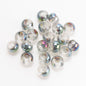 Electroplated Glass Beads 8 10mm Large Hole Rainbow Finish 50pcs 14