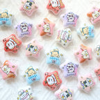 Animal Printed Star Acrylic Beads 26mm Pastel Colors 20pcs