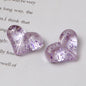 Transparent Glitter Powder Filled Heart Acrylic Beads 22mm 100pcs 7