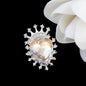 Heart Crown Rhinestone Beads Fancy Faceted Circle Badge 10pcs 12