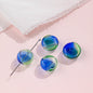 Antique Flat Blown Glass Beads 15-20mm Colorful Swirls 4pcs 10
