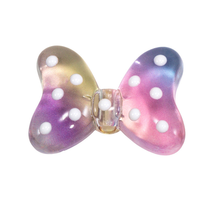 Sweet Polka Dotted Bow Acrylic Beads 29mm Colorful Mixed 10pcs 28