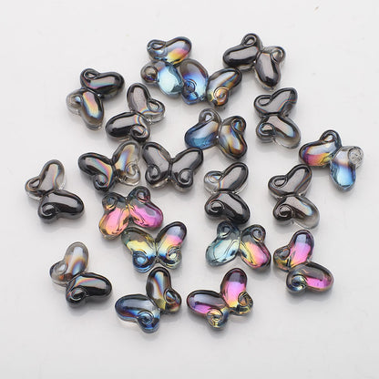 Butterfly Plated Transparent Glass Beads 10x14mm 20pcs 8