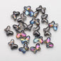 Butterfly Plated Transparent Glass Beads 10x14mm 20pcs 8