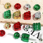 Plating Christmas Gift Box and Bell Acrylic Beads 18 21mm Mixed Colors 50pcs 4
