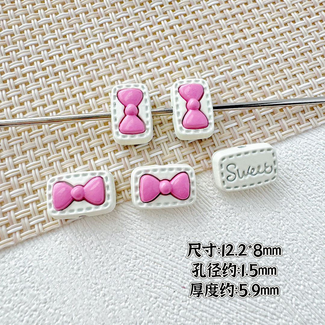 Sunflower and Gift Box Metal Beads 12mm Pastel Painted 10pcs 10