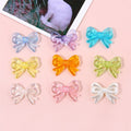 Colored Clear Bow Ribbon Acrylic Beads 18mm Translucent 100pcs 6