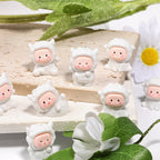 Cute Lamb Doll Resin Beads 20-31mm Playful White 25pcs 4