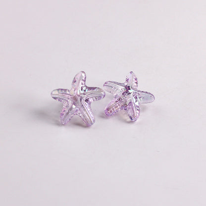 Plating Transparent Starfish Acrylic Beads 19mm Assorted Colors 100pcs 7