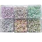 Crackle Round Glass Beads 10mm Imitation White Jade 100pcs 4