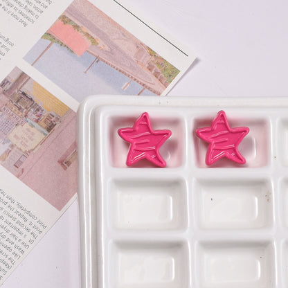 Colorful Recessed Star Acrylic Beads 17mm Mixed Colors 20pcs 10