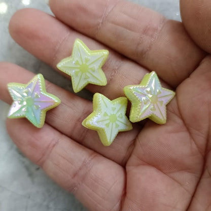Plating Star Acrylic Beads 19mm UV Enamel Shine 100pcs 7