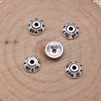 Alloy Star Moon Pattern Bead Caps 8mm Antique Silver 100pcs 2