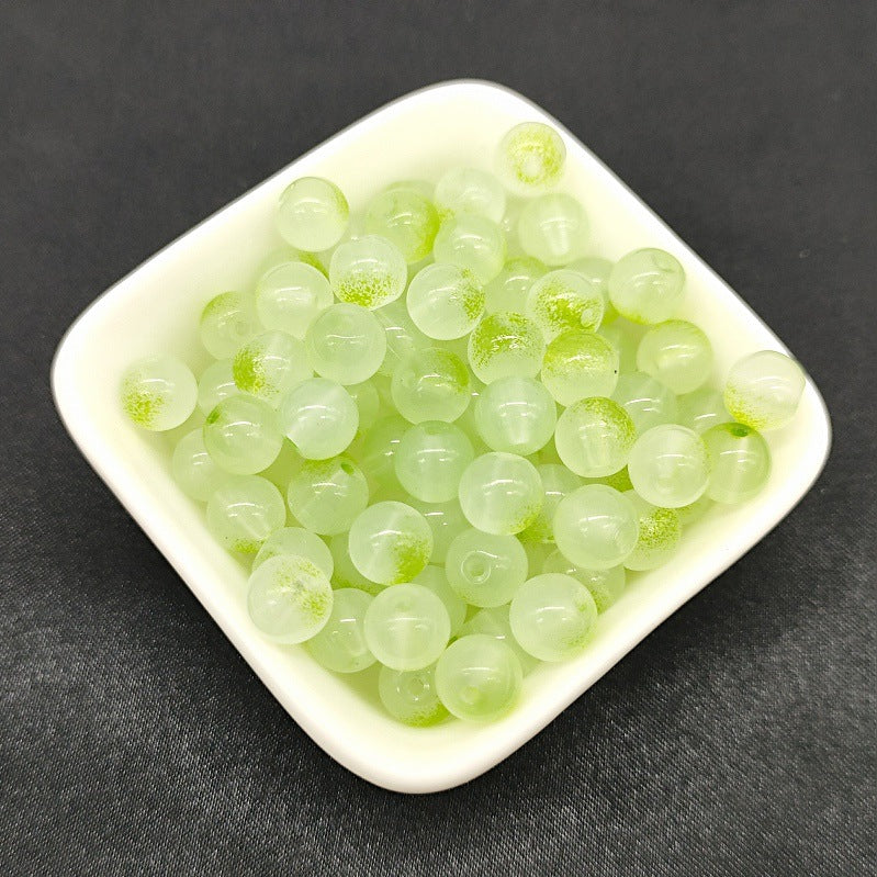 Dual Color Round Glass Beads 8mm Gradient Painted 100pcs 14