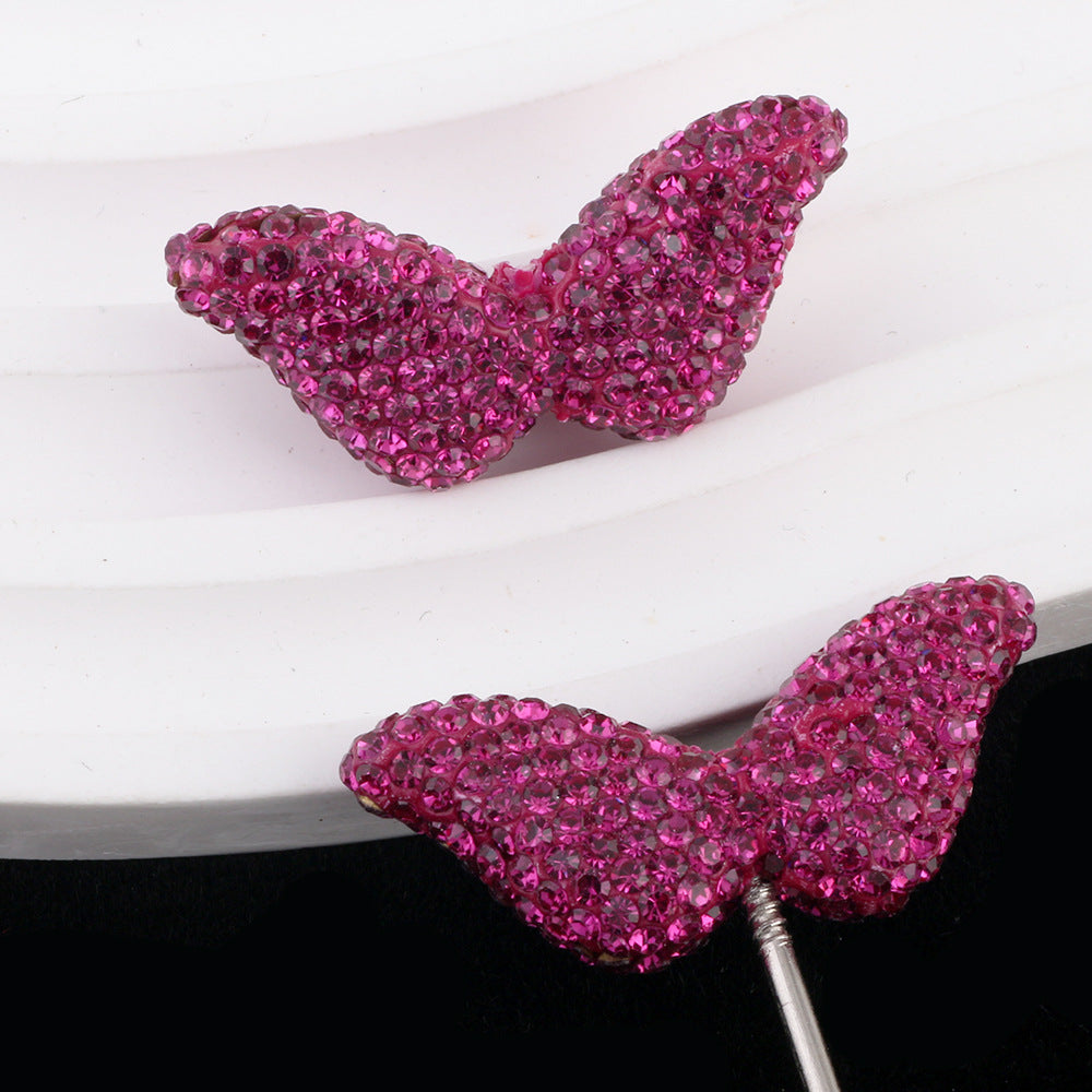 Polymer Clay Wing Rhinestone Beads 37mm Full Rhinestone Pave 6pcs 7