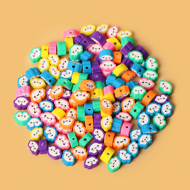 Cloud Clay Beads 10mm Colorful Pastel Smiling Faces 200pcs 3