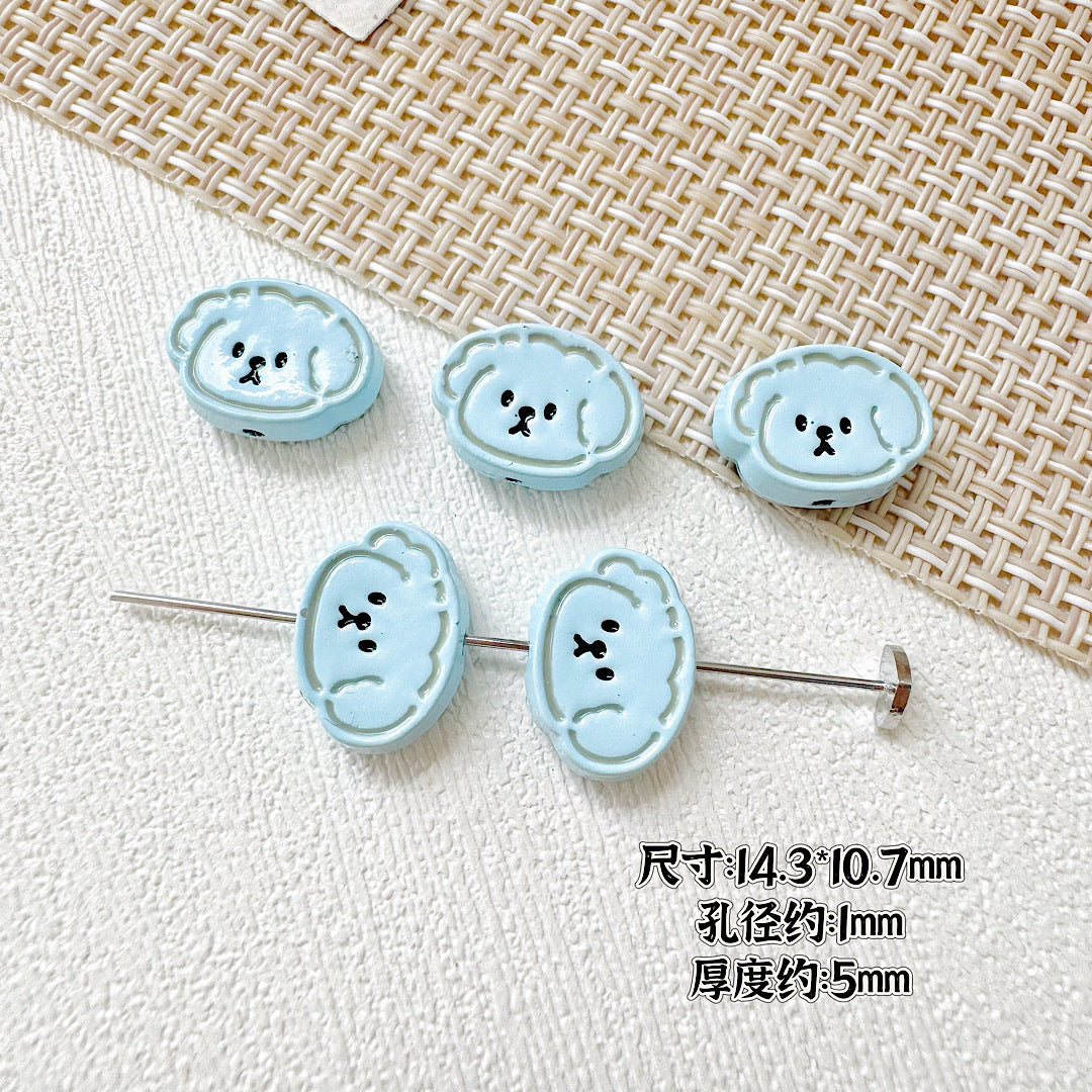 Puppy Butterfly Metal Beads 14mm 12mm Glossy Baked Finish 10pcs 8