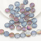 Electroplated Flat Spiral Glass Beads 12mm Metallic Iridescent 30pcs 12