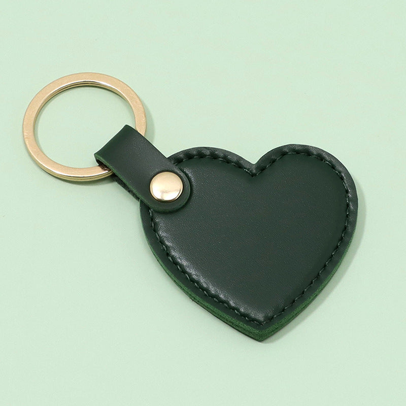 Leather Heart Shaped Keychain Soft Pastel Colors Stylish 10