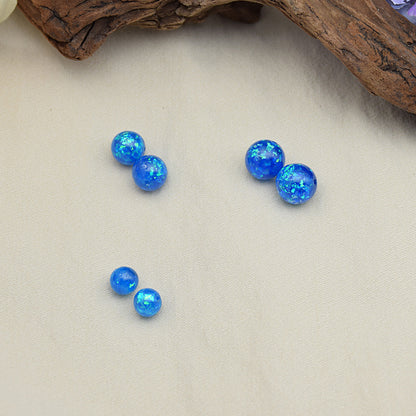 Glitter Powder Embedded Resin Beads 6-12mm Solid Colors 10pcs 8