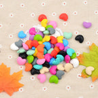 Heart Shaped Silicone Beads 21x30mm Soft Matte Finish 20pcs