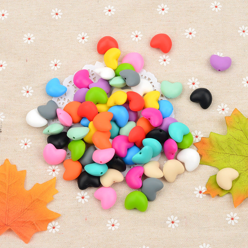 Heart Shaped Silicone Beads 21x30mm Soft Matte Finish 20pcs
