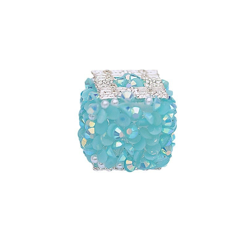 Square Rhinestone Beads 18mm Pearl Resin Acrylic Cube 10pcs 6
