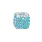 Square Rhinestone Beads 18mm Pearl Resin Acrylic Cube 10pcs 6