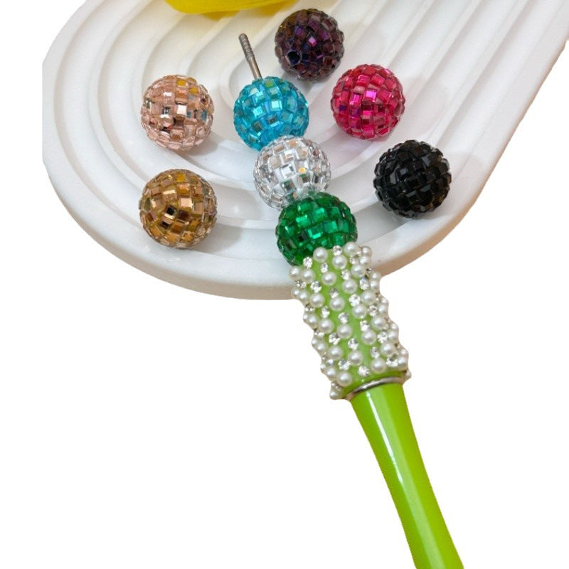 Rhinestone Round Clay Beads 16mm Bright Disco Ball 20pcs 5