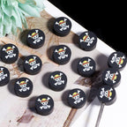 Flat Clay Beads 10mm Black Skull Crossbones Design 200pcs 6