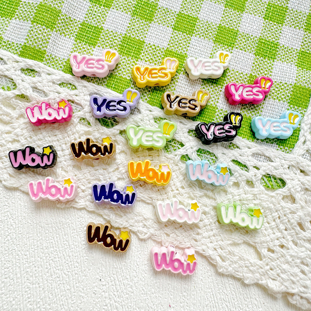 Baking Painted WOW&YES Metal Beads 13mm 15mm Colorful Alloy 20pcs 4