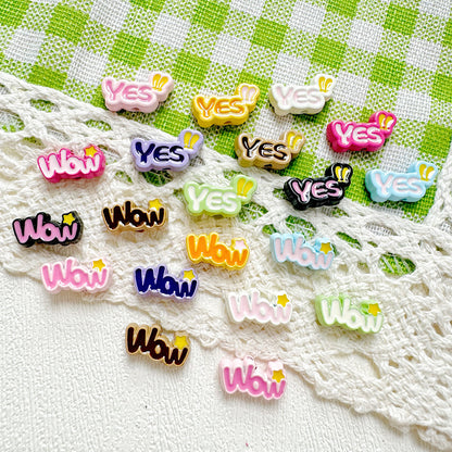Baking Painted WOW&YES Metal Beads 13mm 15mm Colorful Alloy 20pcs 4