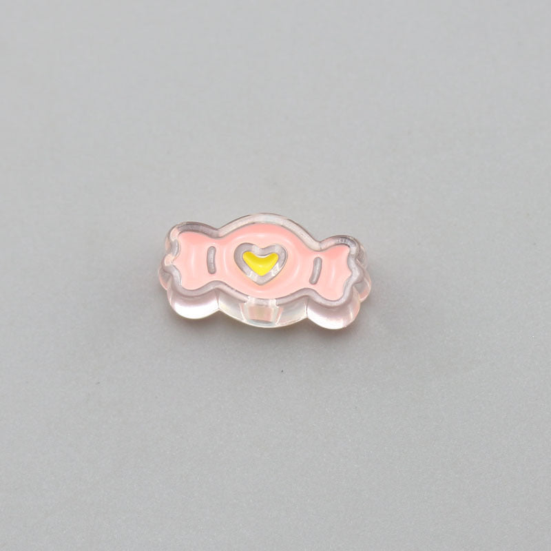 Transparent Bear Flower Acrylic Beads Playful Pastel Enamel 20pcs 18