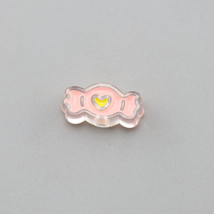 Transparent Bear Flower Acrylic Beads Playful Pastel Enamel 20pcs 18