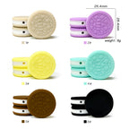 Silicone 3D Focal Beads Macaron Sandwich Cookies Textured Layers 20pcs 2