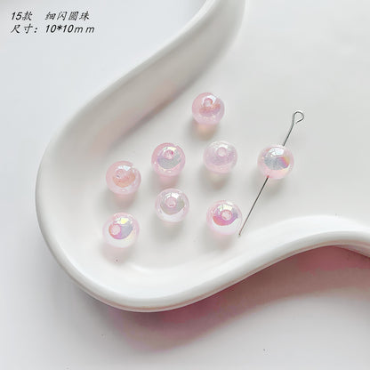 Pink Series Butterfly Flower Acrylic Beads Transparent 1pc 20